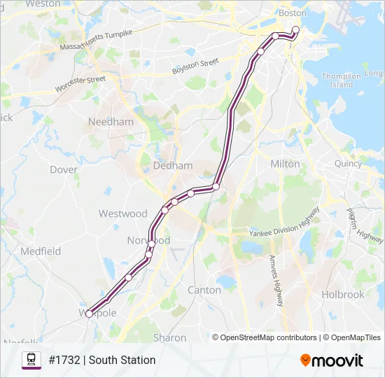 FRANKLIN/FOXBORO Train Line Map