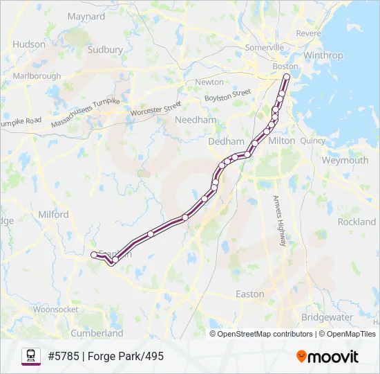 FRANKLIN/FOXBORO Train Line Map