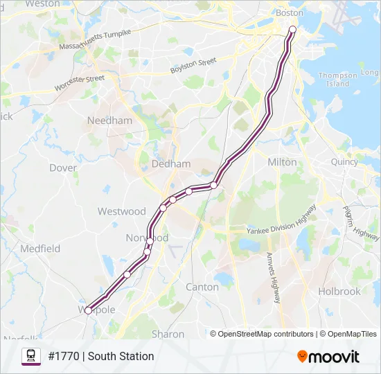 FRANKLIN/FOXBORO Train Line Map