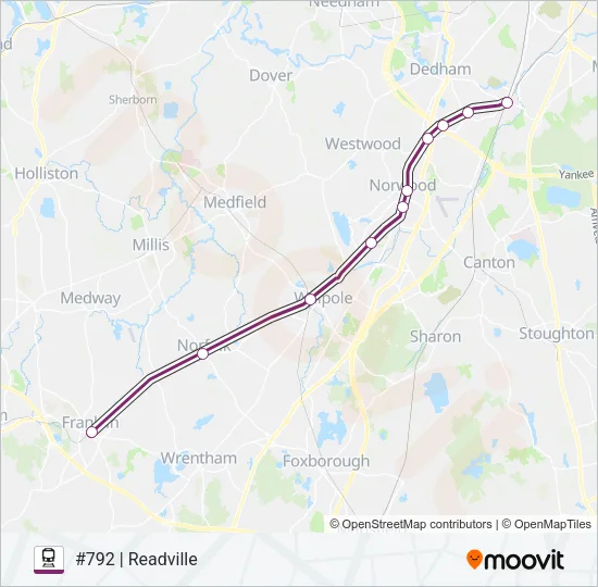 FRANKLIN/FOXBORO Train Line Map