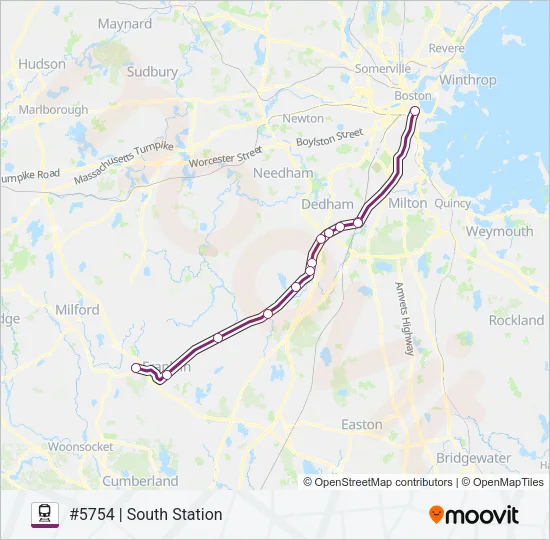 FRANKLIN/FOXBORO Train Line Map