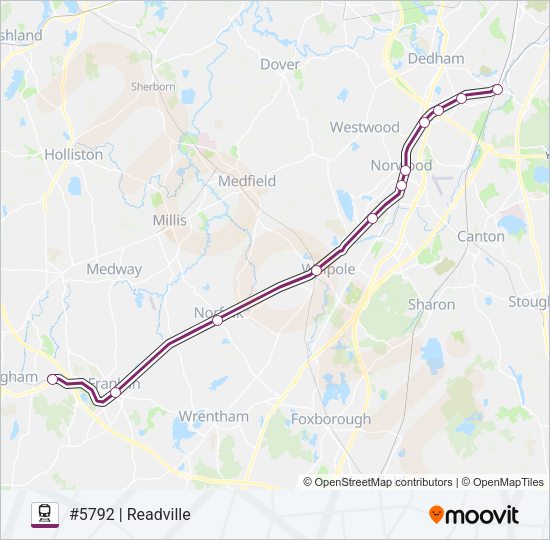 FRANKLIN/FOXBORO Train Line Map