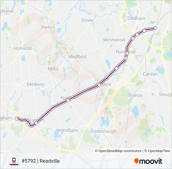 FRANKLIN/FOXBORO Train Line Map