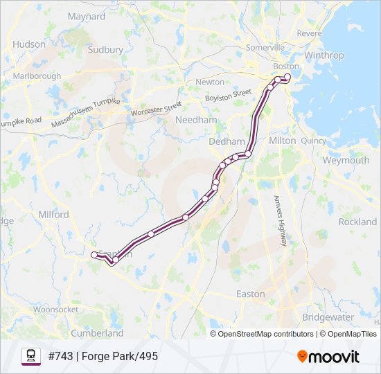 FRANKLIN/FOXBORO Train Line Map