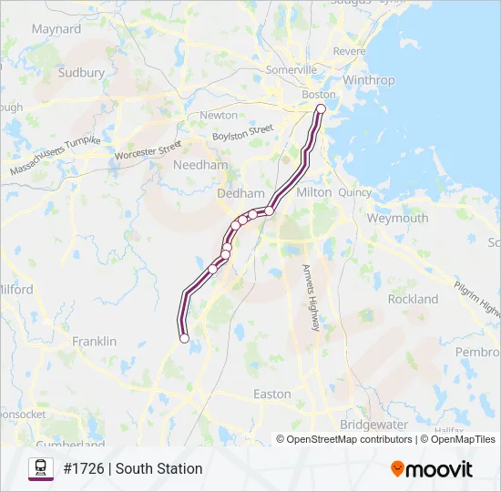 FRANKLIN/FOXBORO Train Line Map