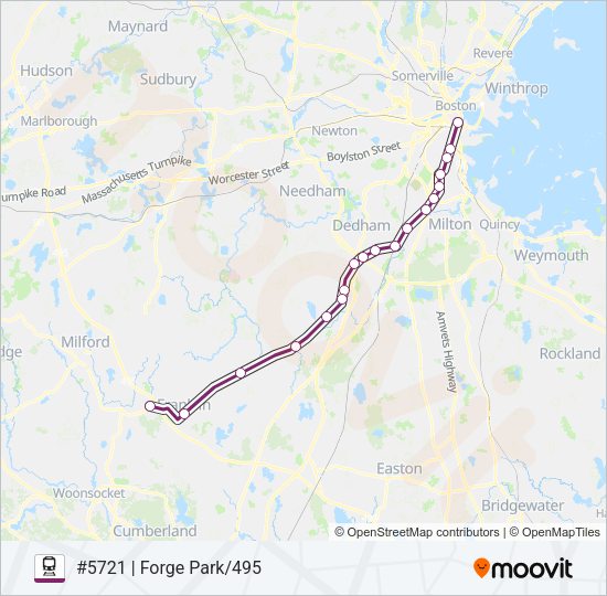 FRANKLIN/FOXBORO Train Line Map