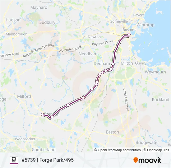 FRANKLIN/FOXBORO Train Line Map