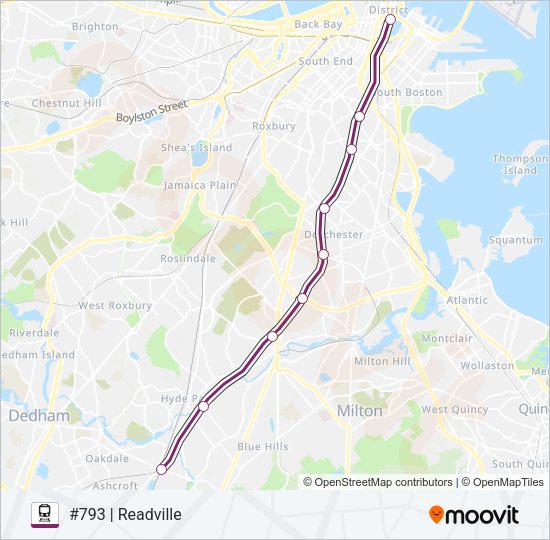 FRANKLIN/FOXBORO Train Line Map