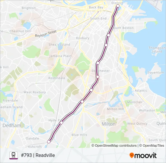 FRANKLIN/FOXBORO Train Line Map