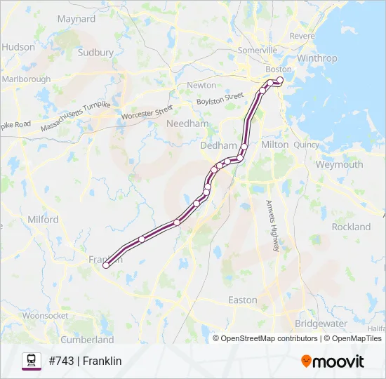FRANKLIN/FOXBORO Train Line Map