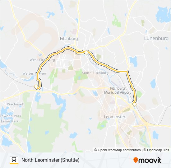 Mapa de FITCHBURG LINE SHUTTLE de autobús