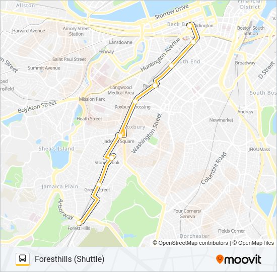 ORANGE LINE SHUTTLE Bus Line Map