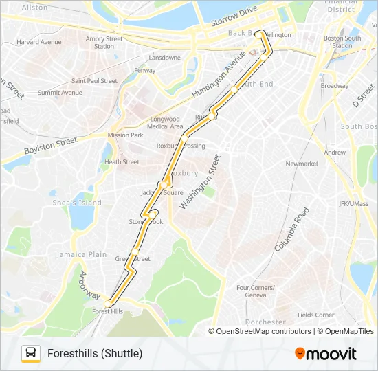 ORANGE LINE SHUTTLE Bus Line Map