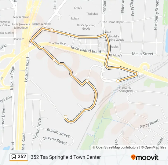 352 Bus Line Map