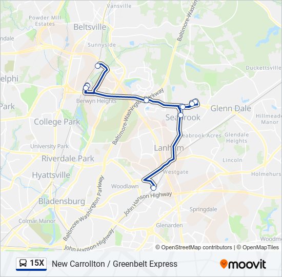 15X bus Line Map