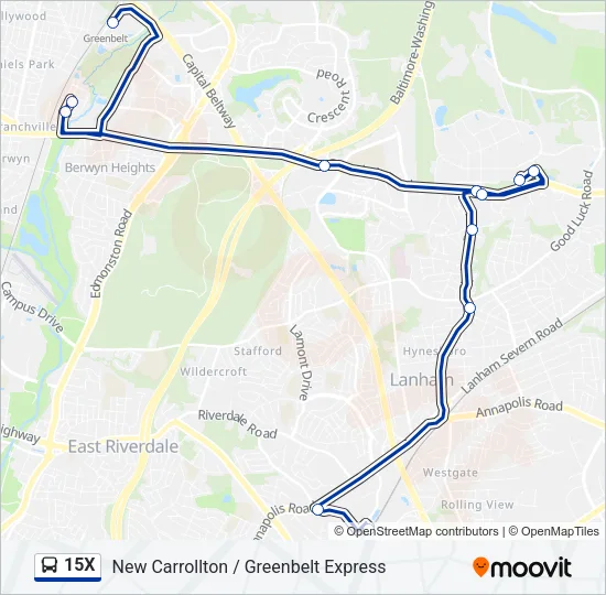 15X Bus Line Map