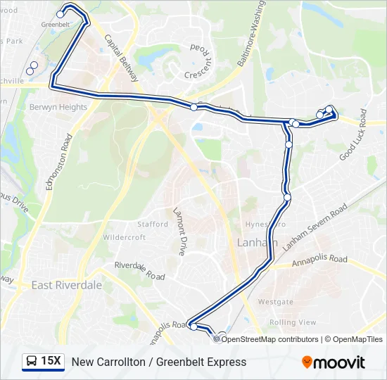 15X Bus Line Map