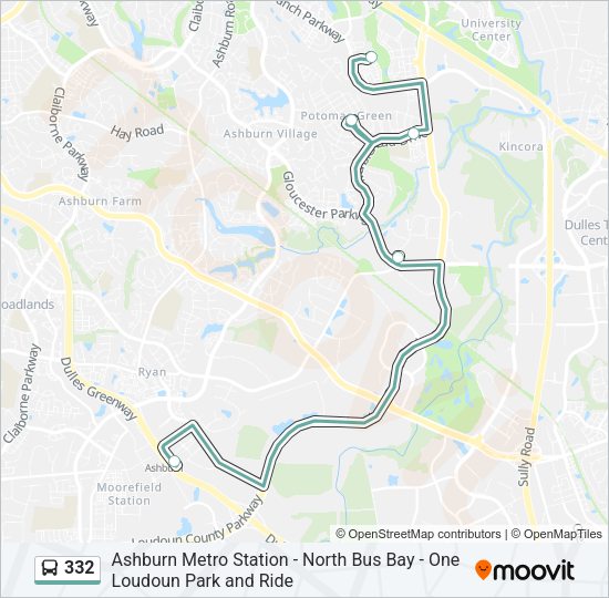 332 Bus Line Map