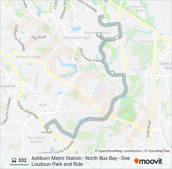 332 Bus Line Map
