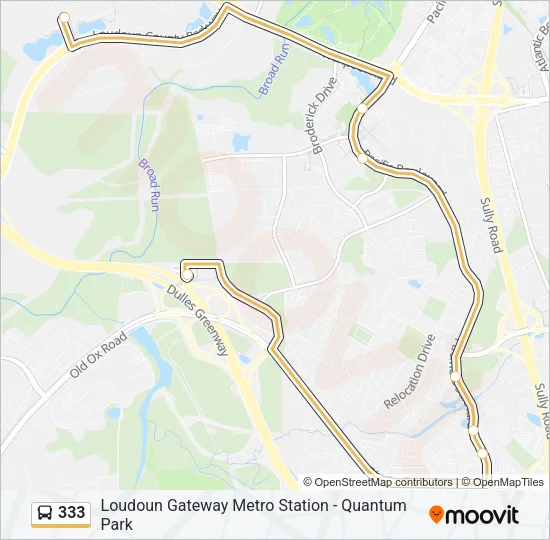 333 Bus Line Map