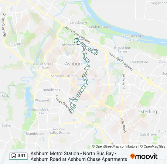 341 Bus Line Map