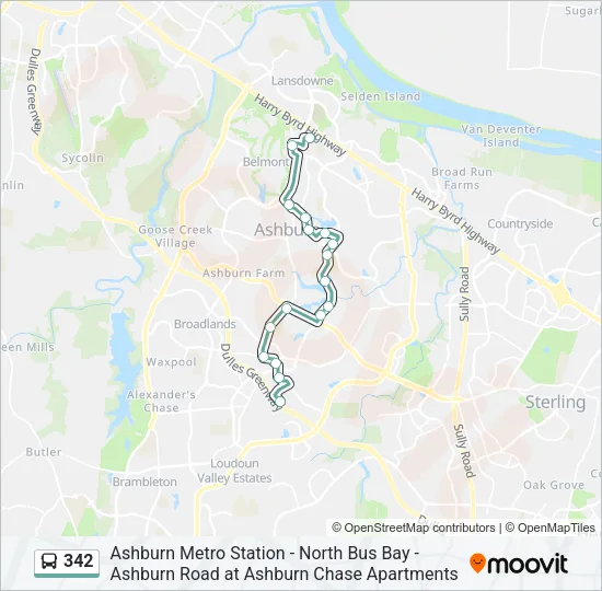 342 Bus Line Map