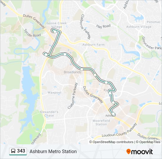343 Bus Line Map
