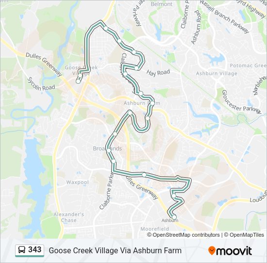 343 Bus Line Map