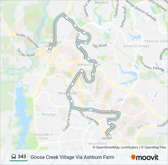 343 Bus Line Map