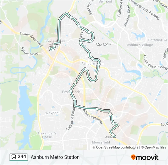 344 Bus Line Map
