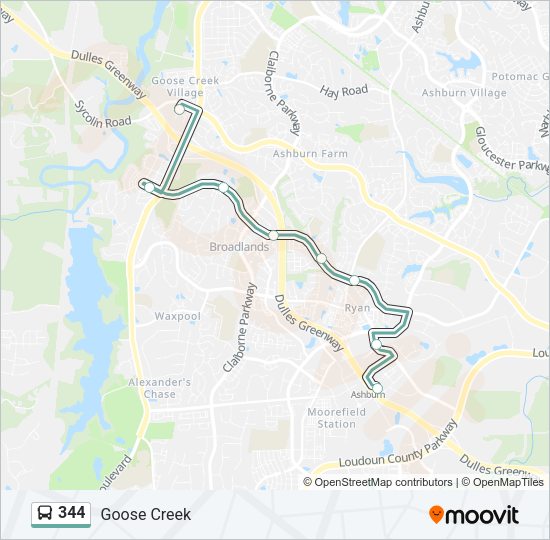 344 Bus Line Map