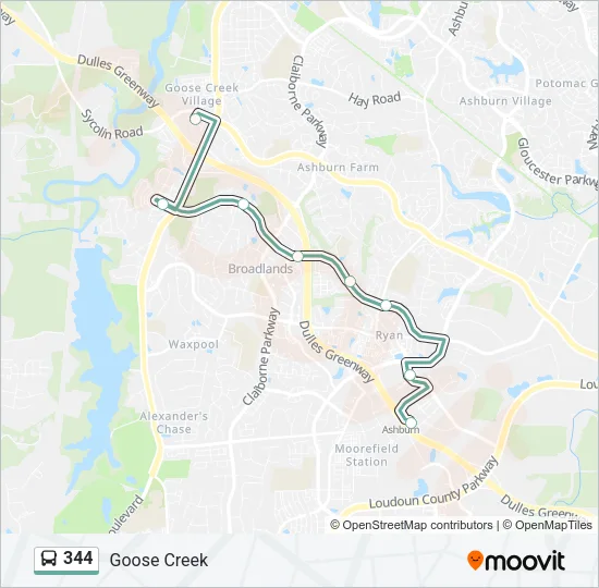 344 Bus Line Map