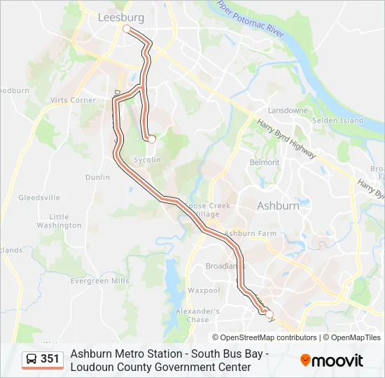 351 Bus Line Map