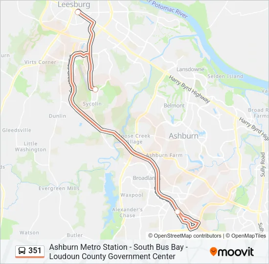 351 Bus Line Map