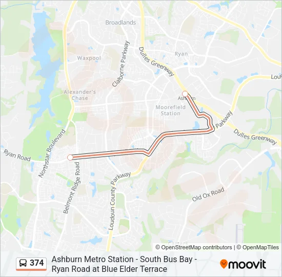 374 Bus Line Map