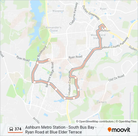 374 Bus Line Map