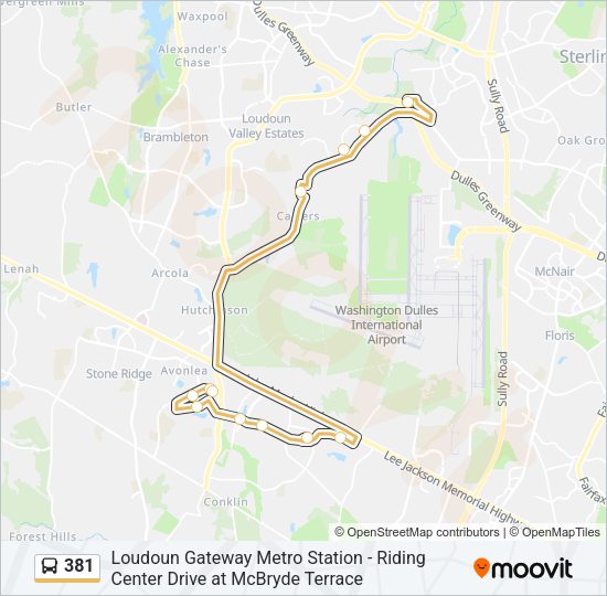 381 Bus Line Map