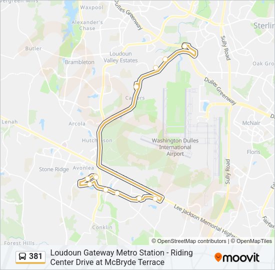 381 Bus Line Map
