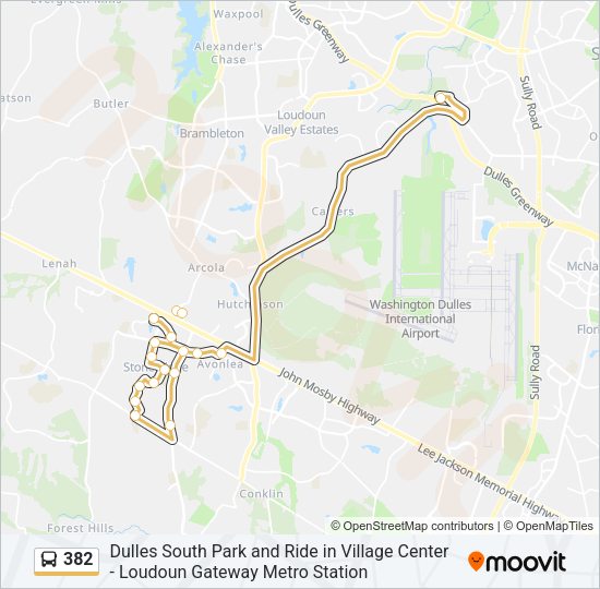 382 Bus Line Map