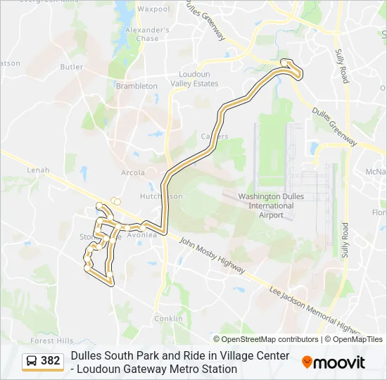 382 Bus Line Map
