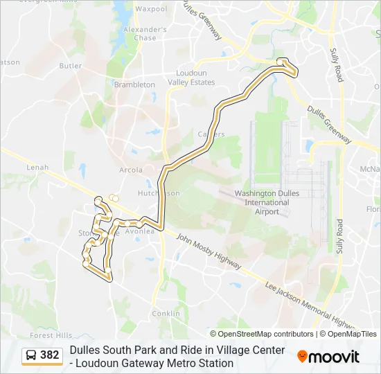 382 Bus Line Map