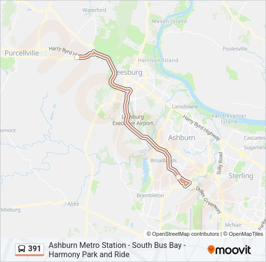 391 Bus Line Map