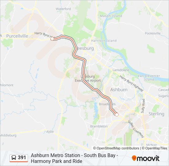 391 Bus Line Map