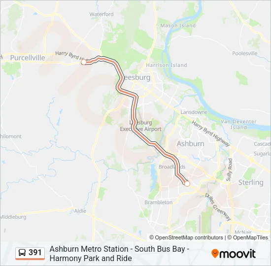 391 Bus Line Map