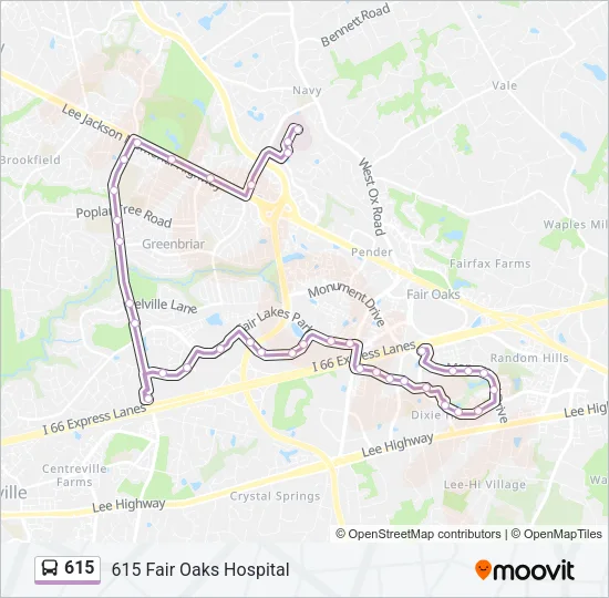 615 Bus Line Map