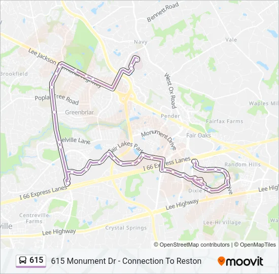 615 Bus Line Map
