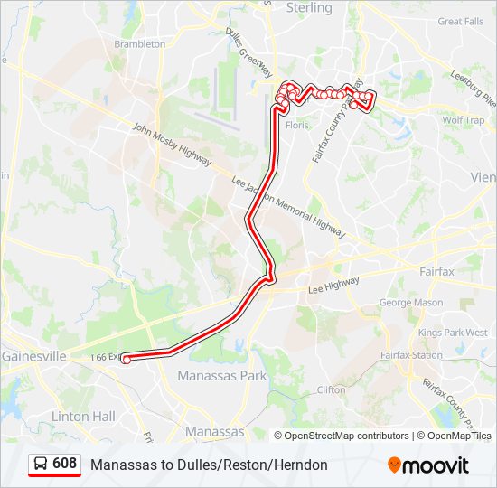 608 bus Line Map