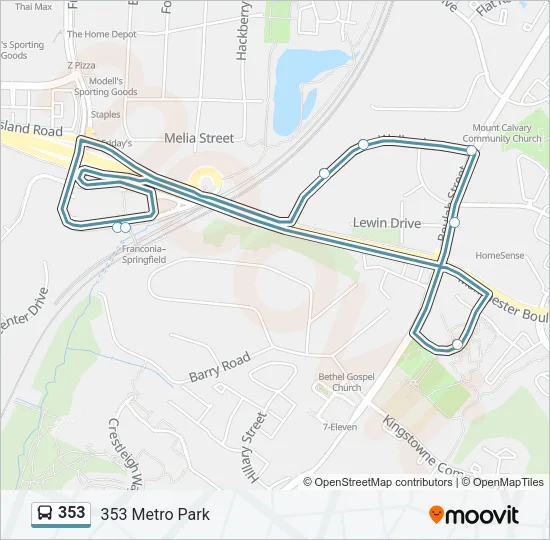 353 Bus Line Map