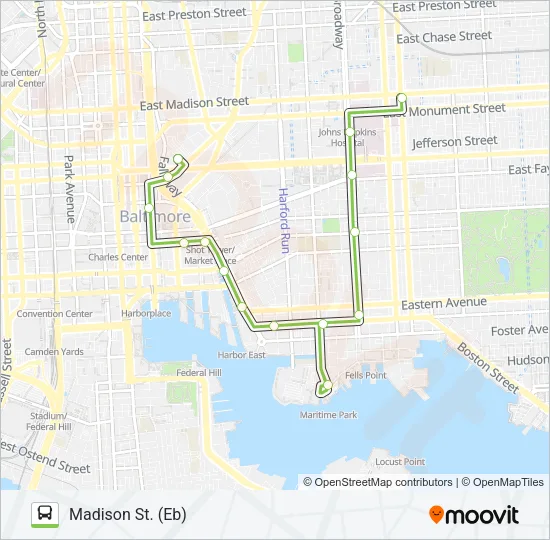 GREEN ROUTE Bus Line Map