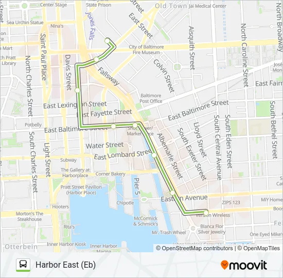 GREEN ROUTE Bus Line Map